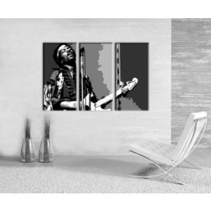 Ručně malovaný POP Art Jimmy Hendrix 3 dílný 120x80cm obraz
