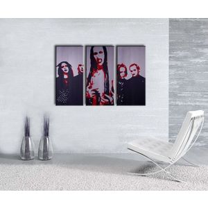 Ručně malovaný POP Art Marilyn Manson 3 dílný 120x80cm obraz