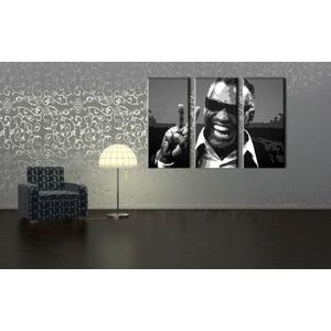 Ručně malovaný POP Art Ray Charles 3 dílný 120x80cm obraz