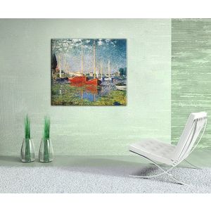 Obraz na plátně ČERVENÉ LODĚ V ARGENTEUIL – Claude Monet obraz