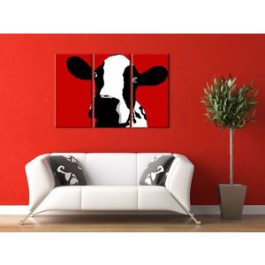 Ručně malovaný POP Art Cow 3 dílný 120x80cm obraz