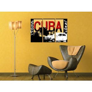 Ručně malovaný POP Art Nice CUBA 3 dílný 120x80cm obraz