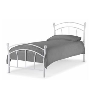 MERT kovová postel s roštem 90x200 cm, bílá obraz