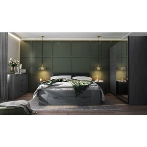 Ložnice ZANDER 2 s postelí 180x200 cm, dub carbon obraz