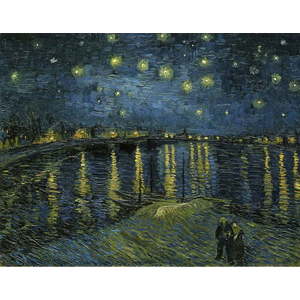 Obraz - reprodukce 50x40 cm The Starry Night, Vincent van Gogh – Fedkolor obraz