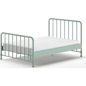 Zelená kovová jednolůžková postel s roštem 140x200 cm BRONXX – Vipack obraz