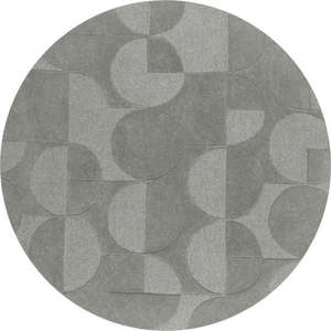 Šedý vlněný kulatý koberec ø 160 cm Gigi - Flair Rugs obraz