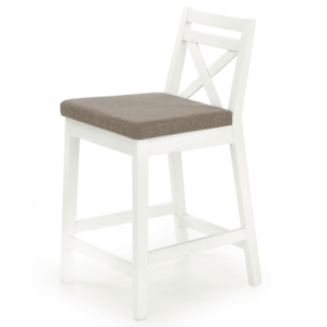 Barová židle BURYS bílá/světle hnědá obraz