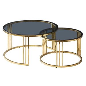 Konferenční stolek 2 ks VIENNA Zlatá, Konferenční stolek 2 ks VIENNA Zlatá obraz