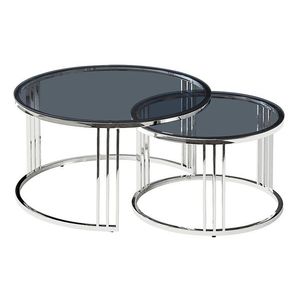 Konferenční stolek 2 ks VIENNA Stříbrná, Konferenční stolek 2 ks VIENNA Stříbrná obraz