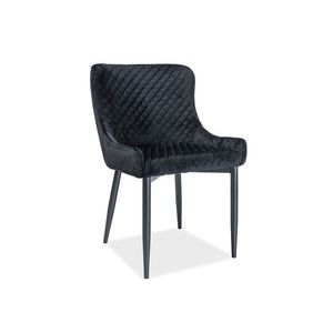 Jídelní čalouněná židle COLIN B VELVET šedá/černá obraz