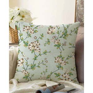 Zelený povlak na polštář s příměsí bavlny Minimalist Cushion Covers Blooming, 55 x 55 cm obraz