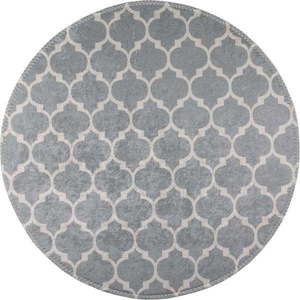 Světle šedý pratelný kulatý koberec ø 100 cm – Vitaus obraz