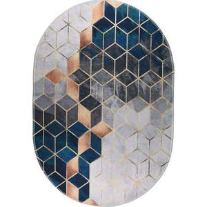 Pratelný koberec v bílo-petrolejové barvě 80x120 cm – Vitaus obraz