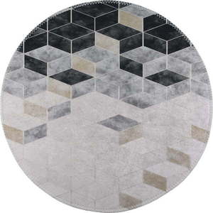 Bílo-šedý pratelný kulatý koberec ø 80 cm – Vitaus obraz
