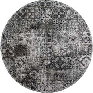 Šedý pratelný kulatý koberec ø 120 cm – Vitaus obraz