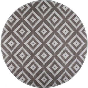 Světle hnědý pratelný kulatý koberec ø 100 cm – Vitaus obraz