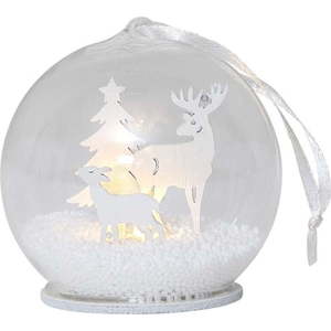 Bílá světelná dekorace s vánočním motivem ø 8 cm Fauna – Star Trading obraz