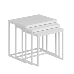 Přístavný stolek EVIA bílá, sada 3 ks obraz