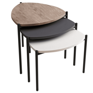 Přístavný stolek LENNY bílá/antracitová/ořech obraz
