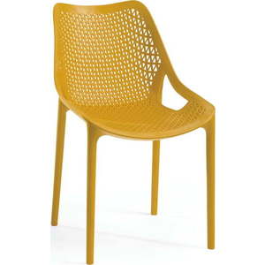 Žlutá plastová zahradní židle Bilros - Rojaplast obraz
