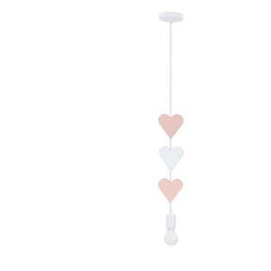 Bílo-růžové dětské svítidlo s kovovým stínidlem Hearts – Candellux Lighting obraz