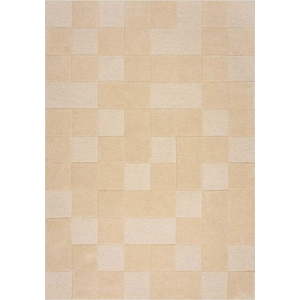 Béžový vlněný koberec 170x120 cm Checkerboard - Flair Rugs obraz