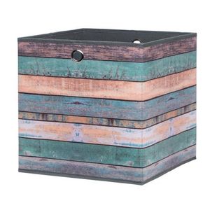 Úložný box Wood 1, motiv barevných prken obraz