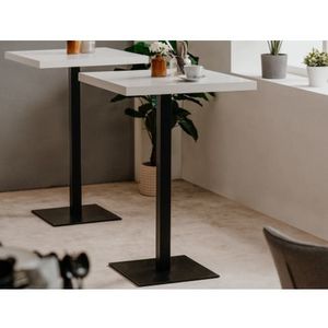 Barový stůl Quadrato 70x70 cm, bílý/černý obraz