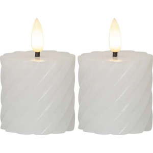 Sada 2 bílých voskových LED svíček Star Trading Flamme Swirl, výška 7, 5 cm obraz