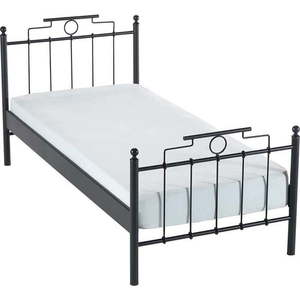 Černá kovová jednolůžková postel s roštem 120x200 cm Hatkus – Kalune Design obraz