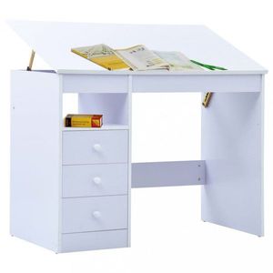 Dětský psací stůl náklopný Dekorhome Bílá, Dětský psací stůl náklopný Dekorhome Bílá obraz
