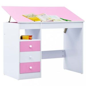 Dětský psací stůl náklopný Dekorhome Růžová obraz