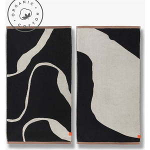 Černobílé ručníky v sadě 2 ks z Bio bavlny 50x90 cm Nova Arte – Mette Ditmer Denmark obraz