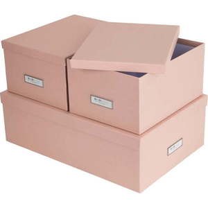 Kartonové úložné boxy s víkem v sadě 3 ks Inge – Bigso Box of Sweden obraz