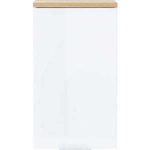 Bílá přírodní závěsná koupelnová skříňka v dekoru dubu 39x69 cm Pescara – Germania obraz