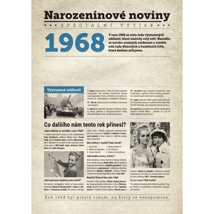 Narozeninové noviny 1968 s vlastním textem a fotografií, S fotografií obraz