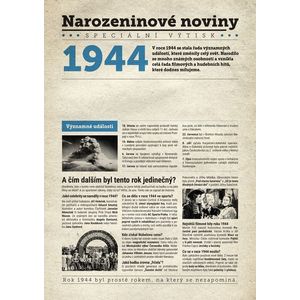 Narozeninové noviny 1944 s vlastním textem a fotografií, S fotografií obraz