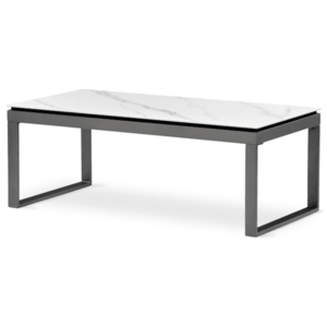 Konferenční stolek ALMADA bílý mramor/šedá obraz