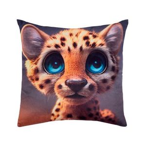 Dětský dekorační polštář Zvířecí mláďátko leopard, 35x35 cm obraz