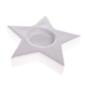 Svícen na čajovou svíčku bílá hvězda, 11, 5 cm obraz