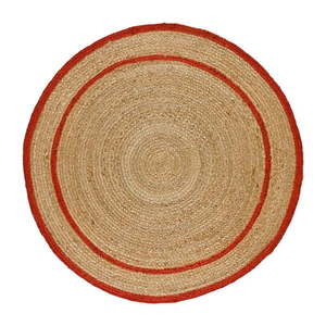 Červeno-přírodní barvě kulatý koberec ø 90 cm Mahon – Universal obraz