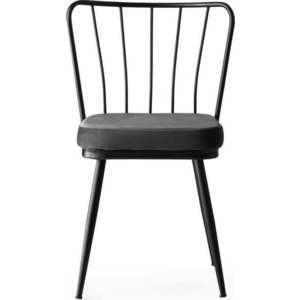 Antracitové kovové jídelní židle v sadě 2 ks Yildiz – Kalune Design obraz