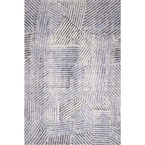 Světle modrý vlněný koberec 133x180 cm Strokes – Agnella obraz
