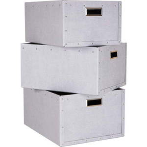 Světle šedé kartonové úložné boxy v sadě 3 ks Ture – Bigso Box of Sweden obraz