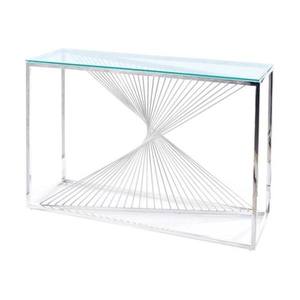 Konzolový stolek FLOMI chrom/sklo obraz