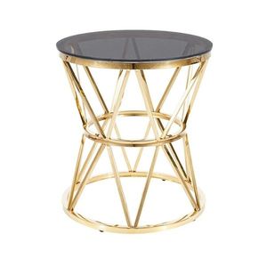 Přístavný stolek CLORK zlatá/kouřová obraz
