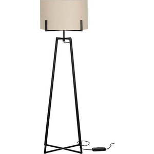 Béžová stojací lampa s textilním stínidlem (výška 160 cm) Holly – WOOOD obraz