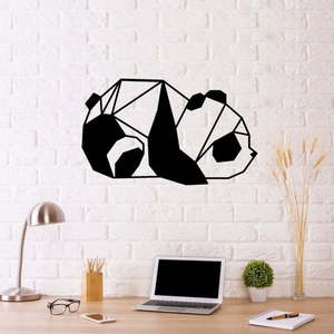 Černá kovová nástěnná dekorace Panda, 55 x 33 cm obraz