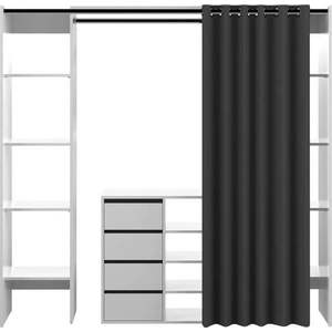 Černo-bílá šatní skříň 185x182 cm Tom - TemaHome obraz